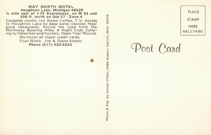 Nanci-K-Motel (Way North Motel and Cabins) - OLD POSTCARD VIEW